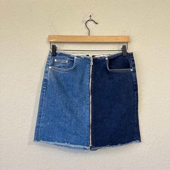 COTTON CITIZEN Mini Zip Skirt Two-Tone in Mercer/Melrose - Picture 1 of 12